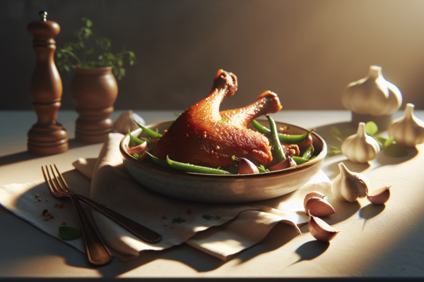 Crispy Kosher Duck Leg Confit With Garlic