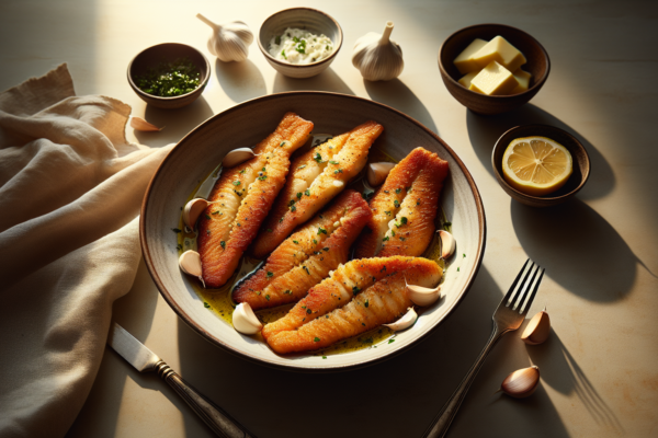 Crispy Kosher Fish Fillets With Garlic Butter