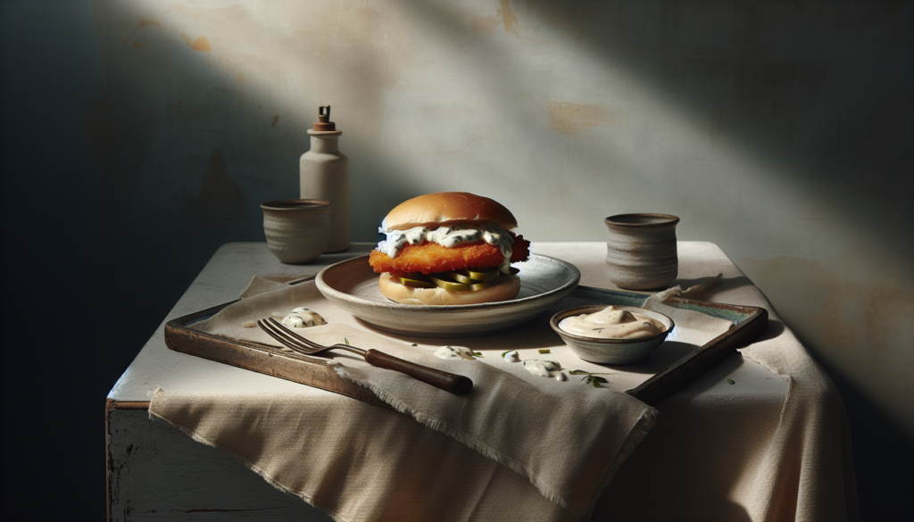 Crispy Kosher Fish Sandwich With Homemade Tartar Sauce - American recipe