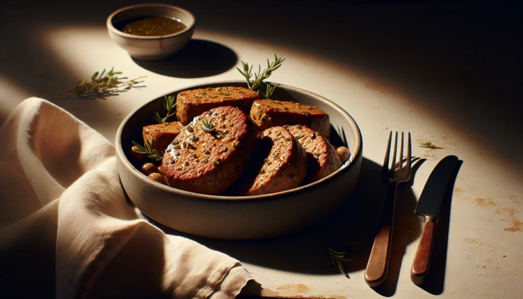Easy Baked Seitan Tenderloin With Herbs (Kosher Alternative) - American recipe