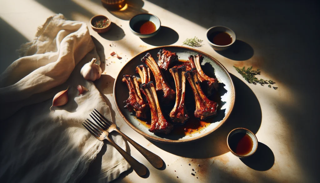 Easy Honey Garlic Glazed Kosher Lamb Ribs - Jewish recipe