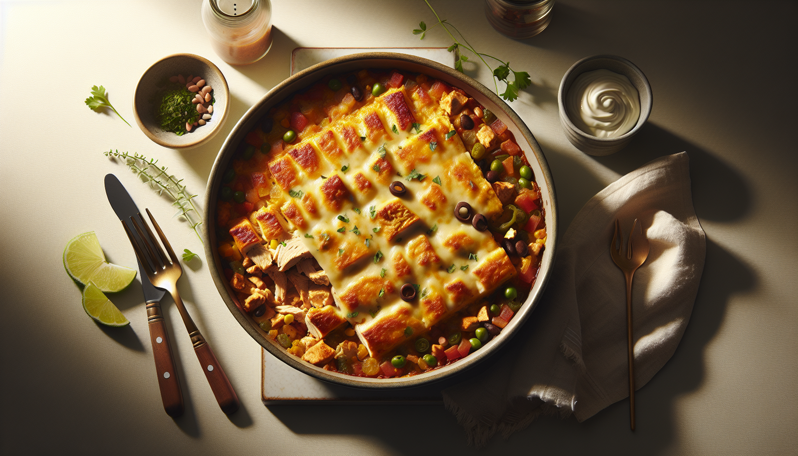 Easy Kosher Chicken Enchilada Casserole Recipe - Mexican-American recipe