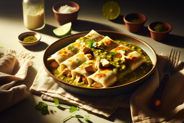 Easy Kosher Chicken Enchiladas With Green Sauce