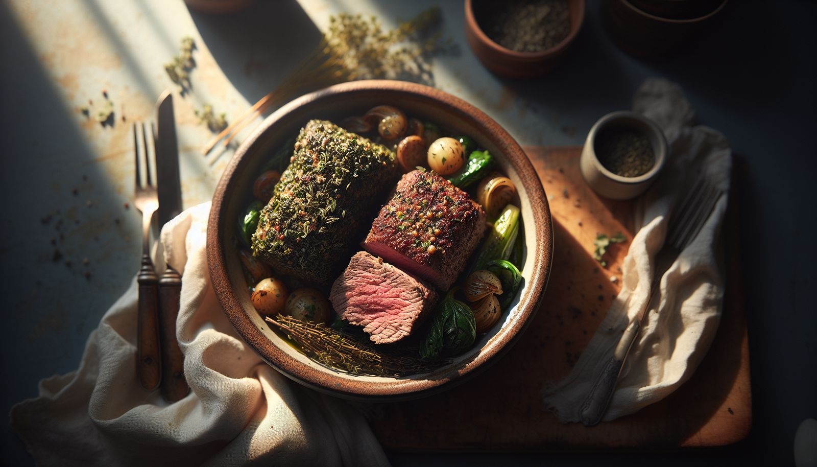 Easy Kosher Herb-Crusted Beef Tenderloin - American recipe