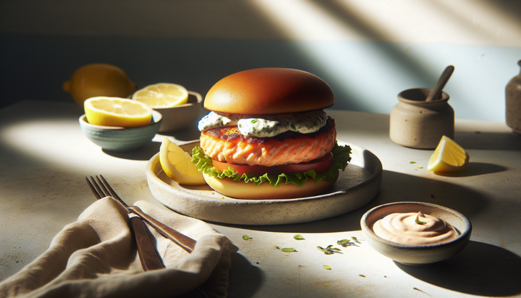Easy Kosher Salmon Burgers With Lemon Aioli - American recipe