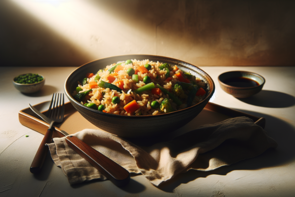 Easy Kosher Vegetable Fried Rice with Soy Sauce