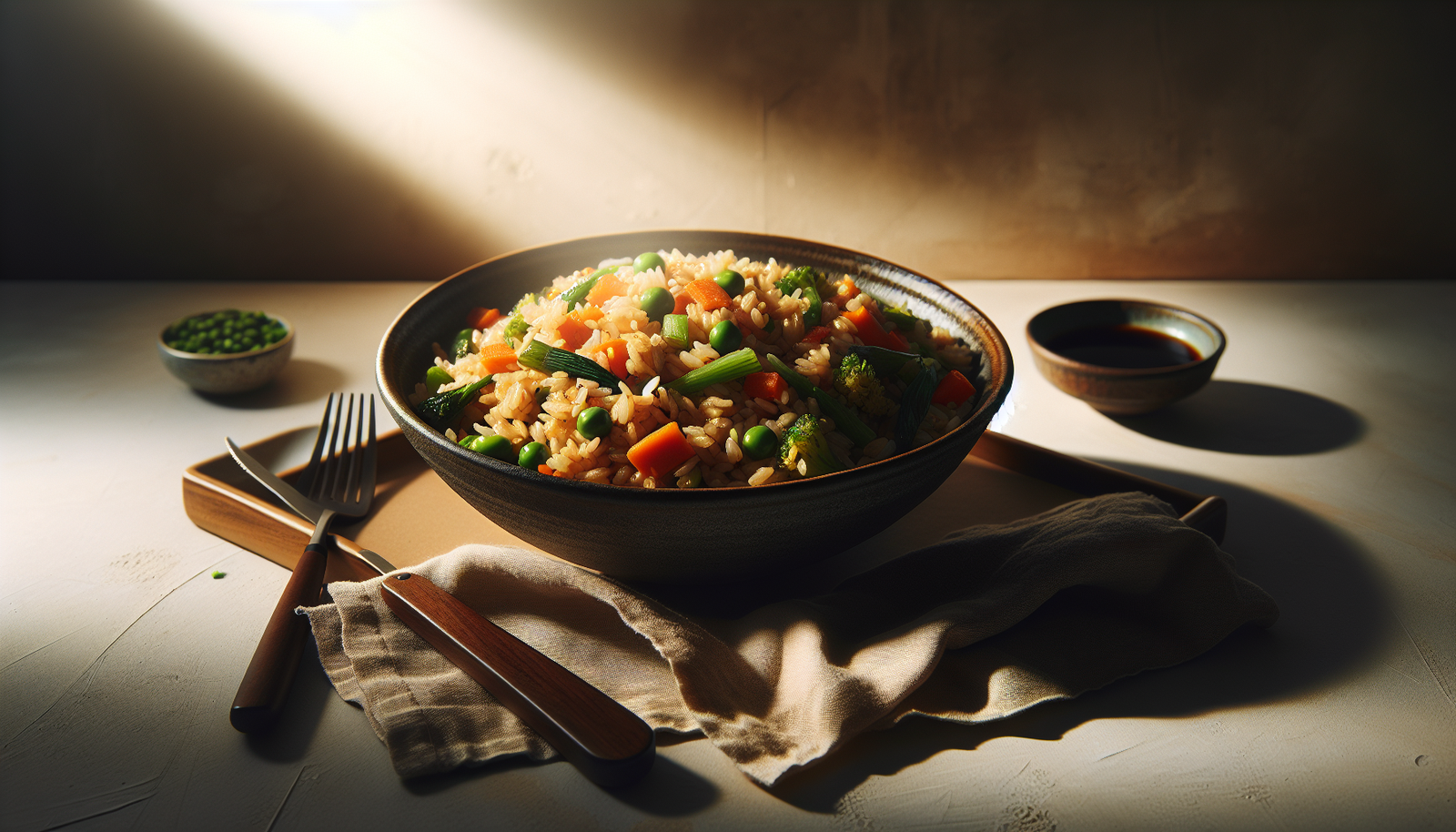 Easy Kosher Vegetable Fried Rice with Soy Sauce - Asian recipe