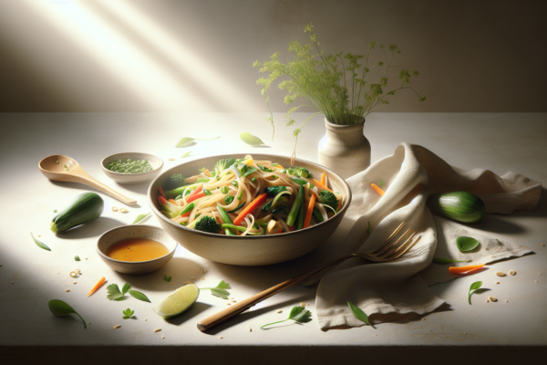 Easy Kosher Vegetable Pad Thai With Rice Noodles