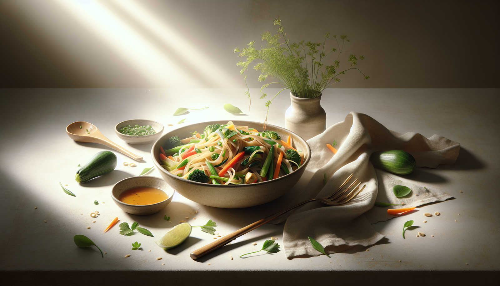 Easy Kosher Vegetable Pad Thai With Rice Noodles - Asian Fusion recipe