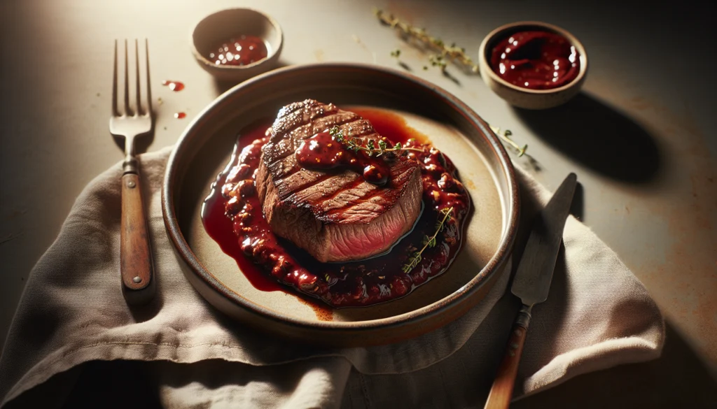 Easy Kosher Venison Steaks With Rich Red Wine Sauce - American recipe