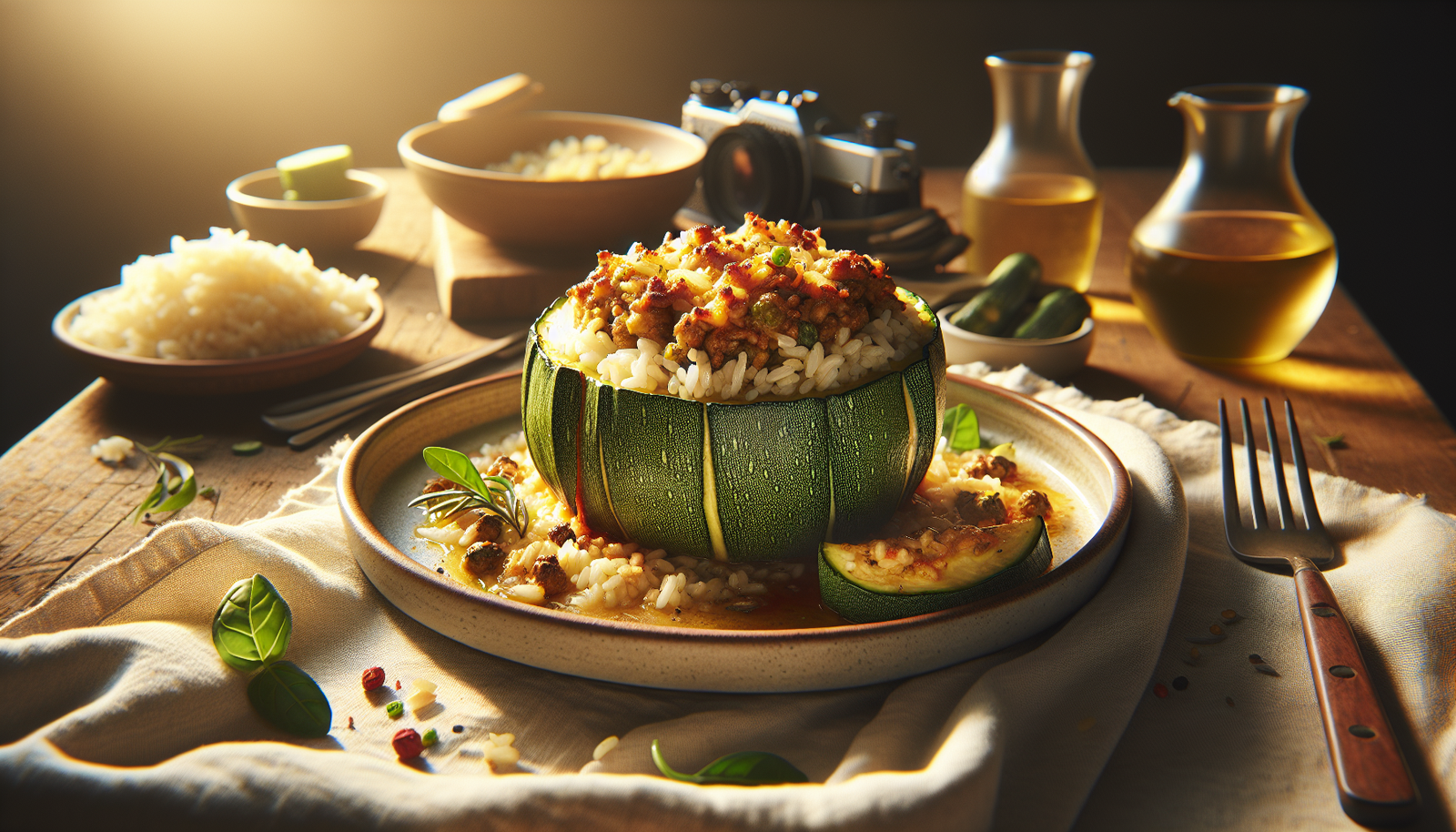 Easy Stuffed Zucchini With Ground Turkey Rice - Mediterranean recipe