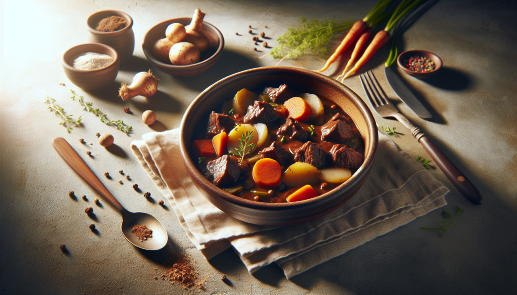 Hearty Kosher Beef Stew with Root Vegetables - Jewish recipe
