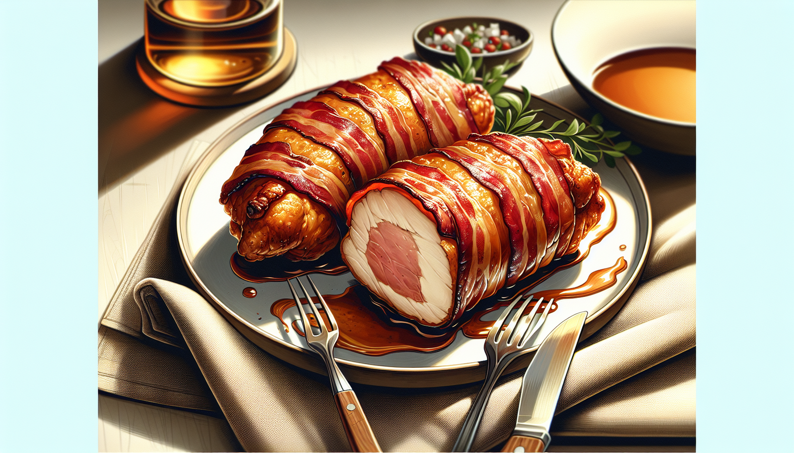Kosher Beef Bacon Wrapped Chicken Breast - Crispy & Juicy - American recipe