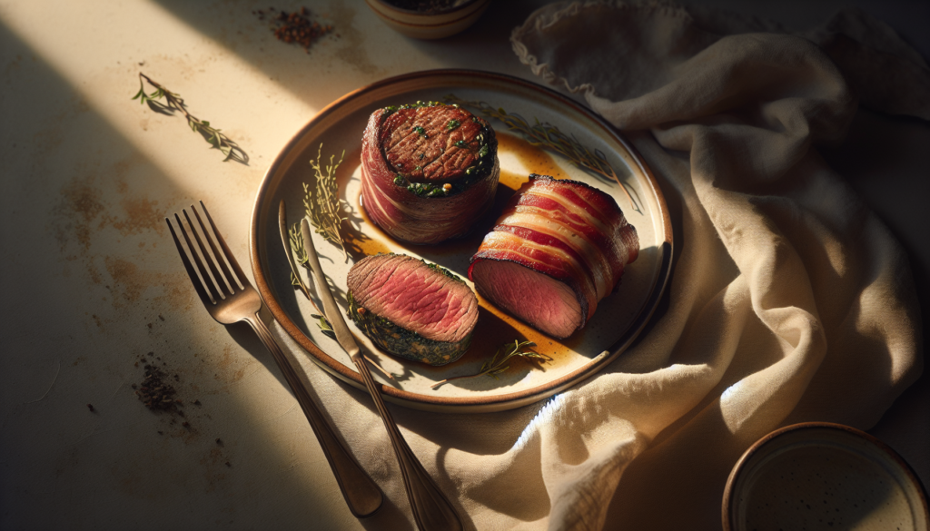 Kosher Beef-Wrapped Filet Mignon with Herb Crust - American recipe