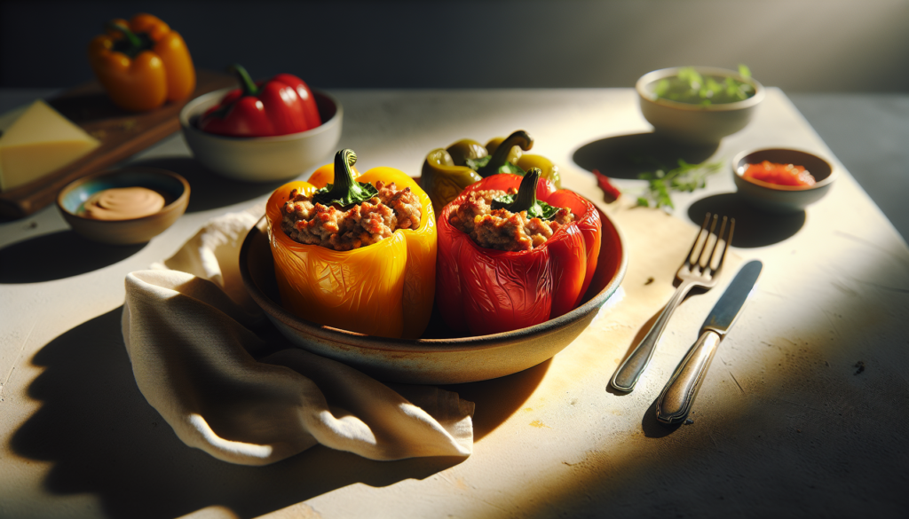 Kosher Ground Turkey Stuffed Bell Peppers Recipe - American recipe