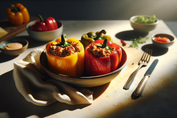 Kosher Ground Turkey Stuffed Bell Peppers Recipe