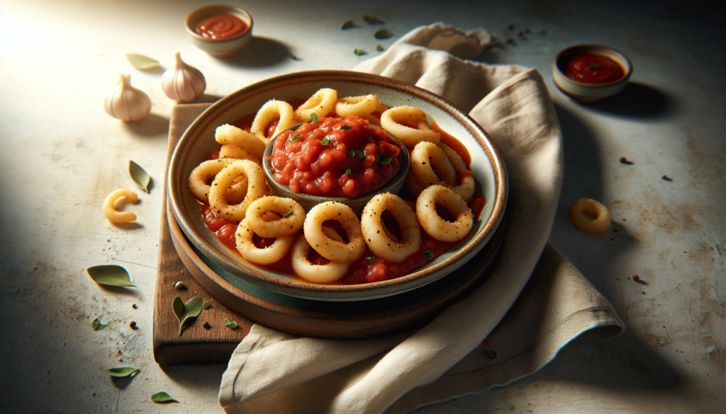 Kosher Mock Calamari Rings with Zesty Marinara Sauce - Mediterranean recipe
