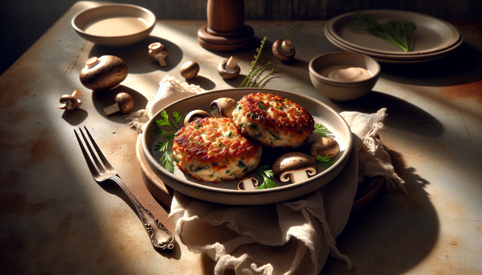 Kosher Mushroom 'Crab' Cakes with King Oyster Magic - American recipe