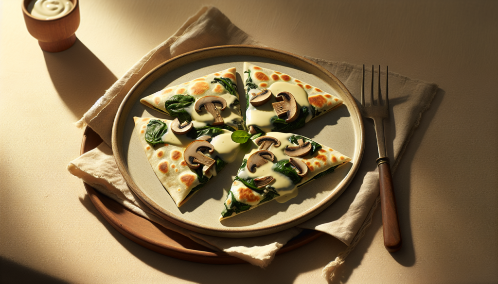 Kosher Mushroom Spinach Quesadillas With Creamy Cheese - Mexican-Jewish Fusion recipe