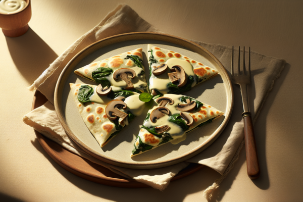Kosher Mushroom Spinach Quesadillas With Creamy Cheese