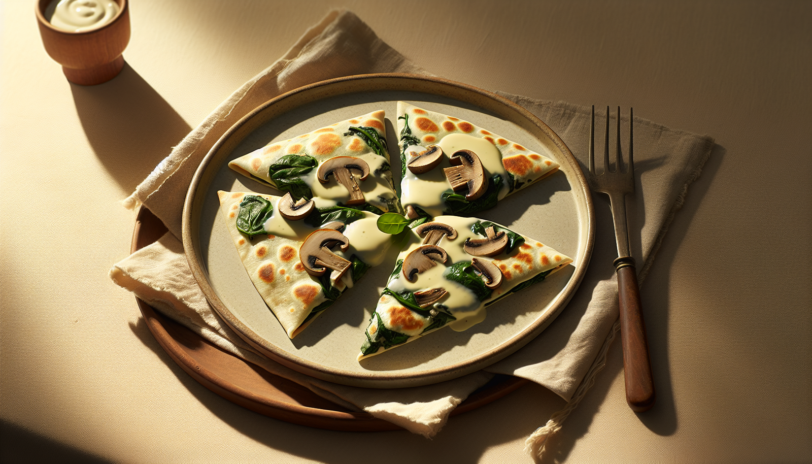 Kosher Mushroom Spinach Quesadillas With Creamy Cheese - Mexican-Jewish Fusion recipe