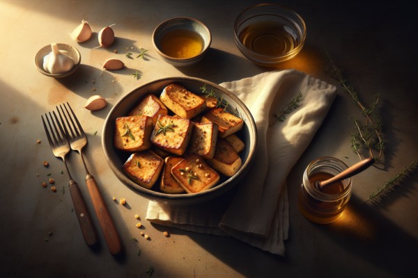One Pan Honey Garlic Tofu Steaks (Kosher-Style)
