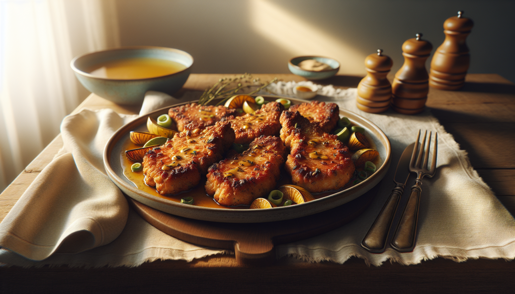 One Pan Honey Mustard Seitan Chops - Crispy Kosher Comfort - American recipe