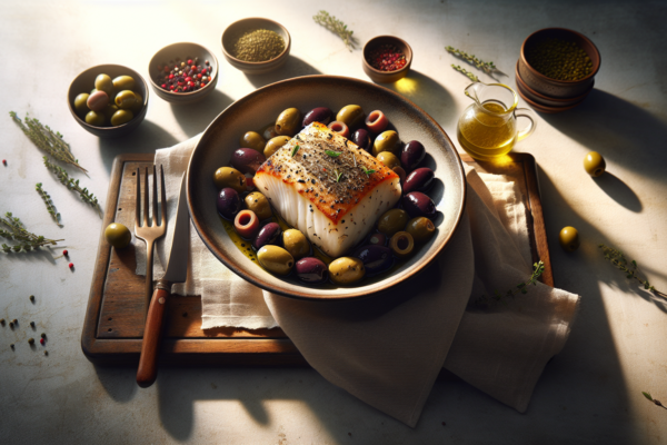 One Pan Mediterranean Kosher Cod With Olives