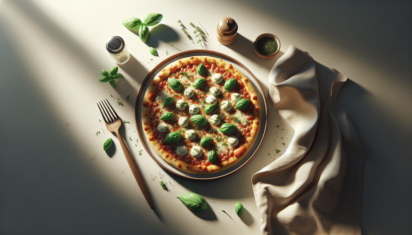 Perfect Kosher Pizza Margherita With Fresh Basil - Italian recipe