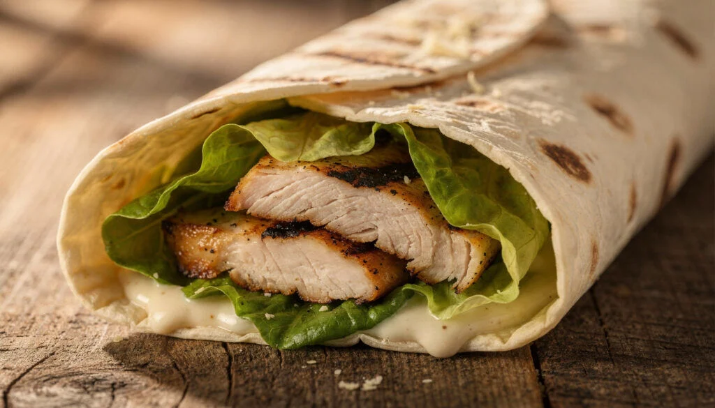 Classic Kosher Chicken Caesar Wrap with Dairy-Free Dressing