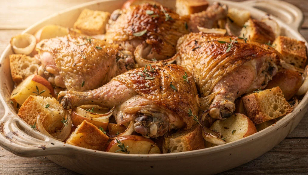 Crispy Baked Kosher Chicken Chops With Apple Stuffing