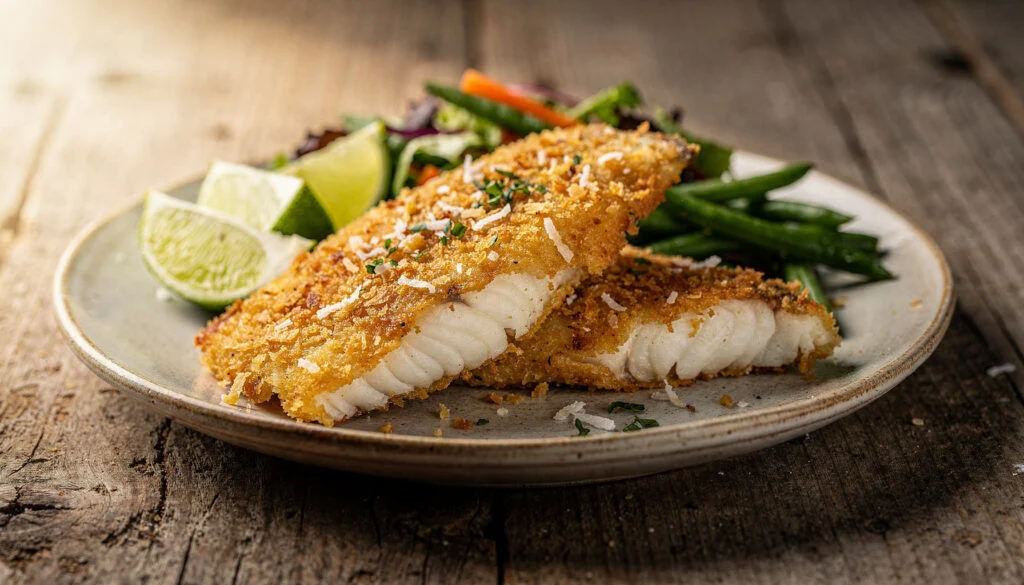 Crispy Kosher Coconut Crusted Fish Fillets