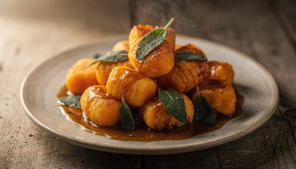 Crispy Kosher Sweet Potato Gnocchi With Brown Butter Sage