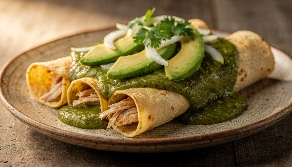 Easy Kosher Chicken Enchiladas With Green Sauce