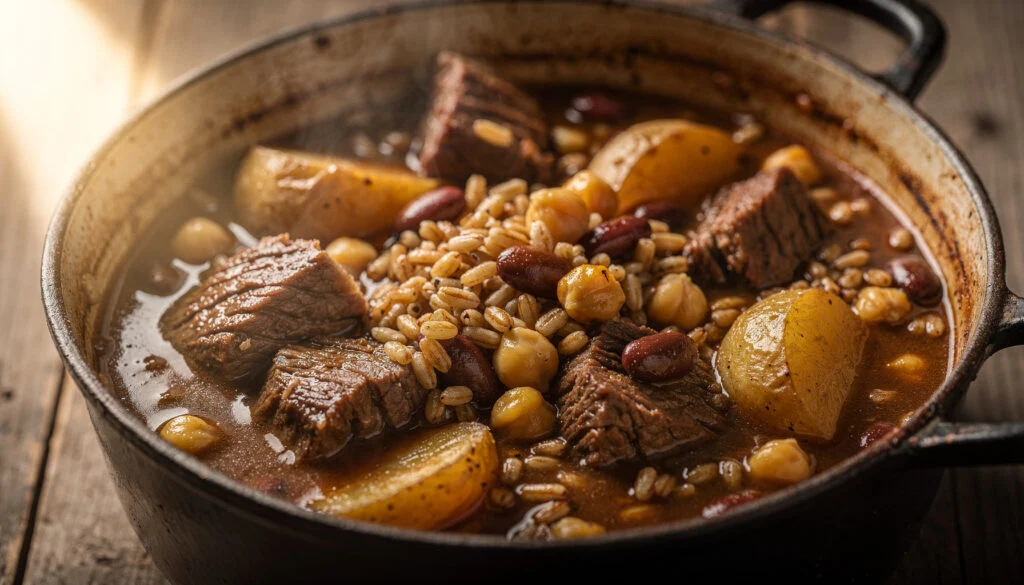 Easy Slow Cooker Cholent Recipe Traditional Sabbath Stew
