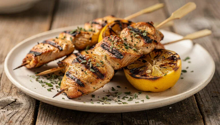 Grilled Chicken Skewers with Lemon (Kosher)