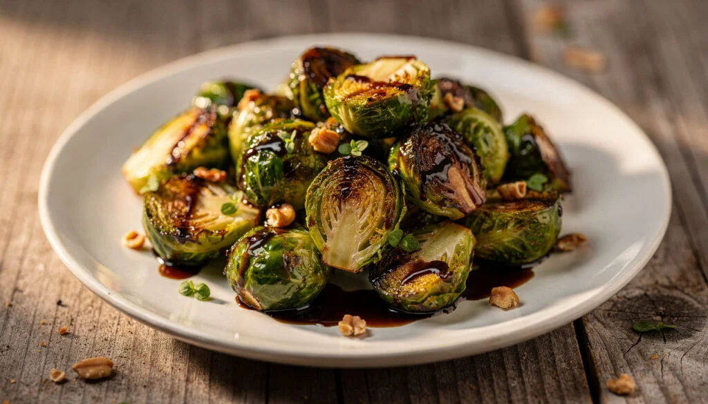 Irresistible Roasted Brussels Sprouts with Balsamic Glaze