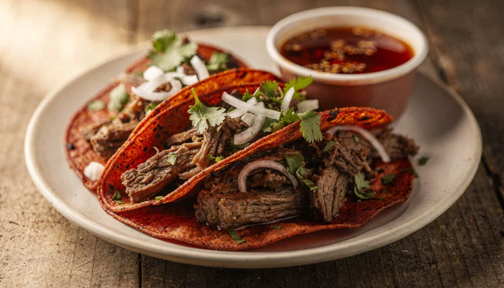 Kosher Birria Tacos with Rich Beef Consomme - No Dairy Required