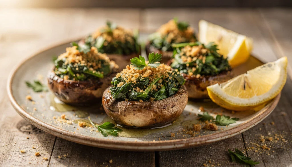 Kosher 'Oyster' Rockefeller with Mushrooms (Pareve)