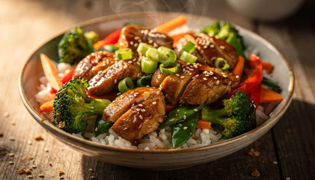 One Pan Teriyaki Chicken Bowls with Vegetables