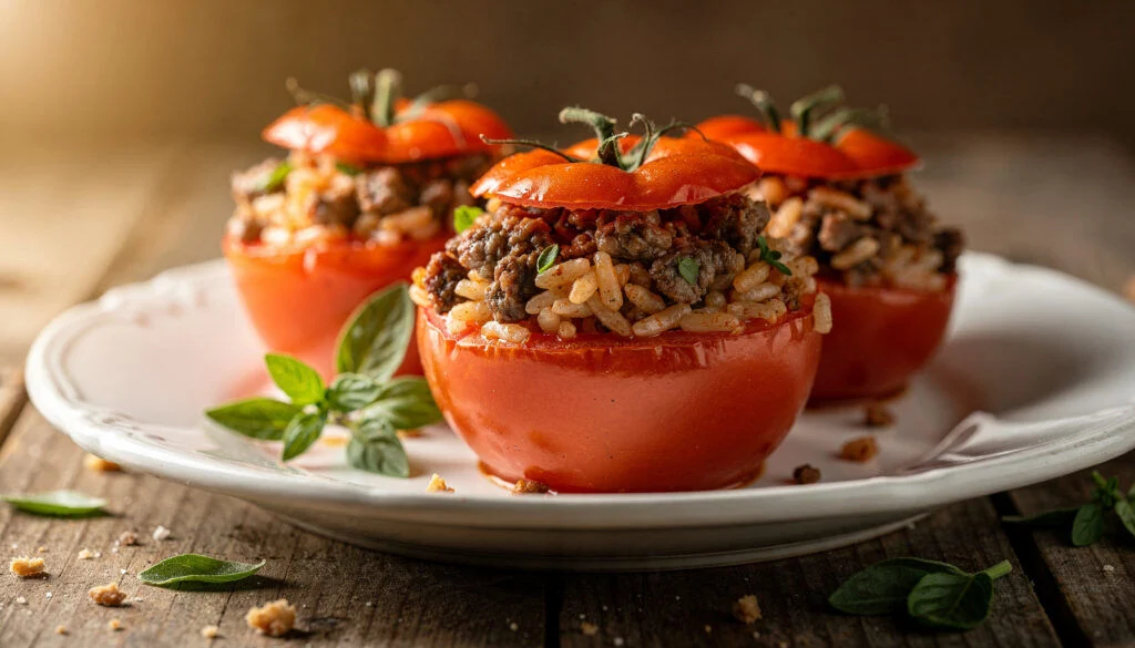 Perfect Kosher Beef and Rice Stuffed Tomatoes Recipe