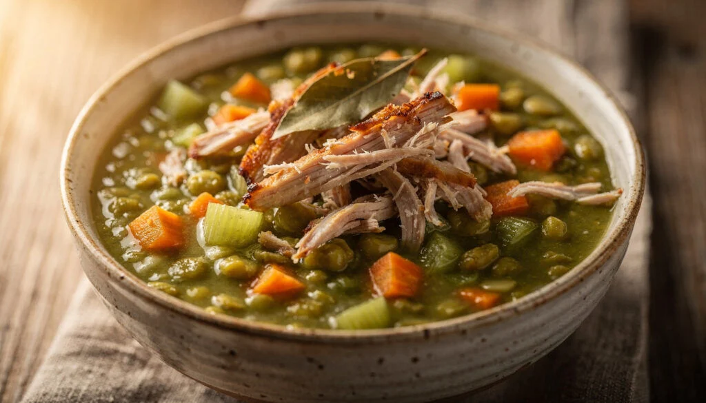 Slow Cooker Kosher Split Pea Soup with Smoked Turkey
